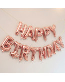 Надпись Happy Birthday розовое золото